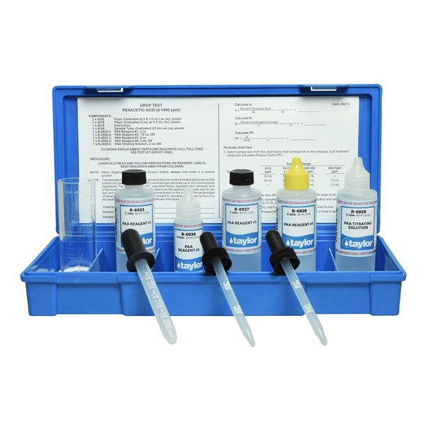 Peracetic Acid Drop Test 0-1000 ppm