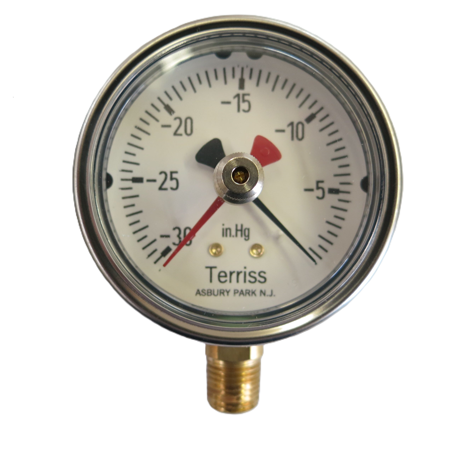 T-03-761-Vacuum-Gauge-Bourdon Tube Gauge 0-30inhg